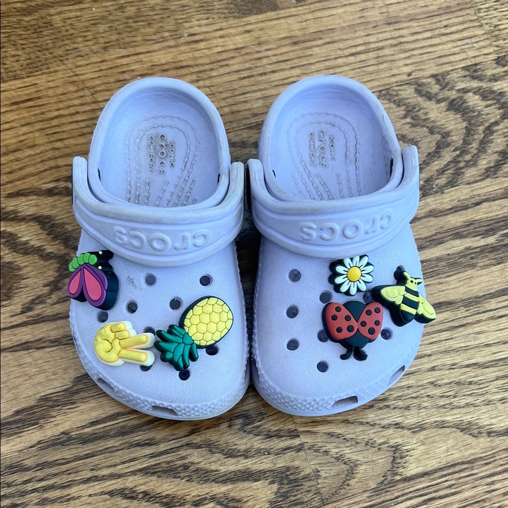 CROCS Kids' Lavender Clogs with Playful Charms